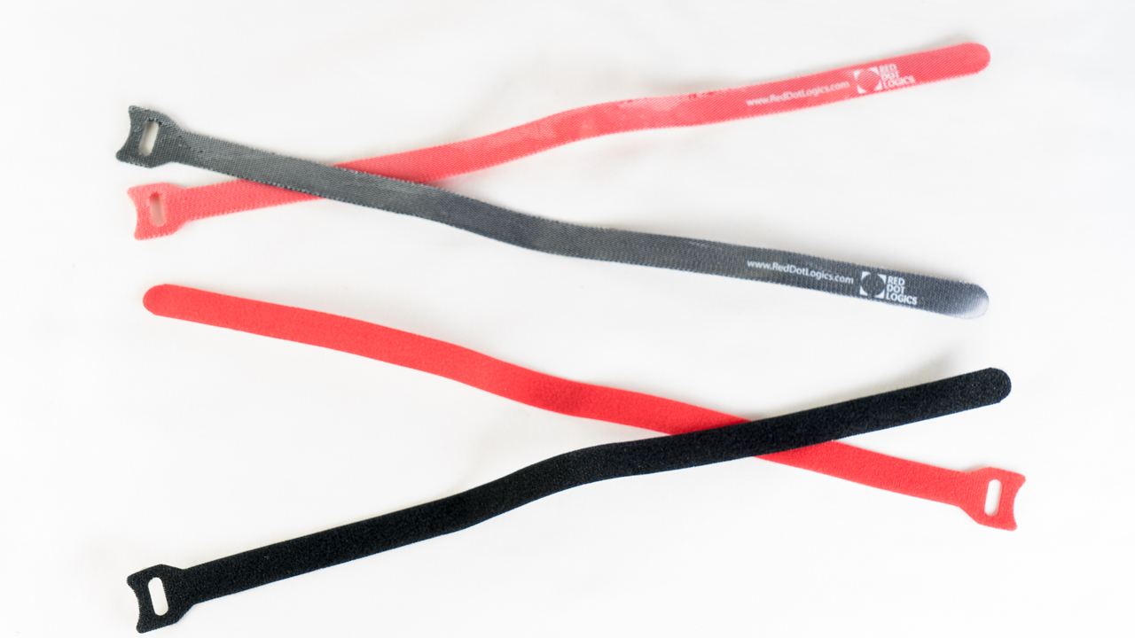 Velcro Cable Ties – 3⁄4 x 12″ Black & Red